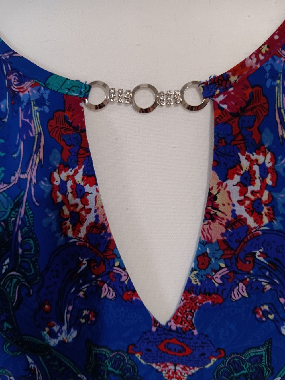 Joseph Ribkoff Royal Blue Paisley-Print Tunic - Picture 2 of 9